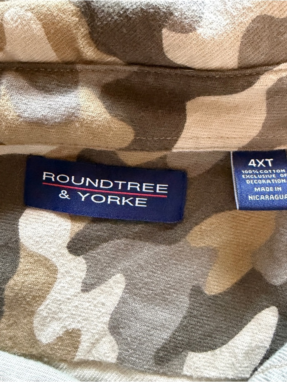 4XT Roundtree & Yorke Camo Long Sleeve Button Up Overshirt Lightweight Jacket - Picture 8 of 8